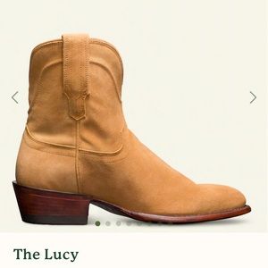 Tecovas The Lucy Western Ankle Bootie in Sand Suede EUC